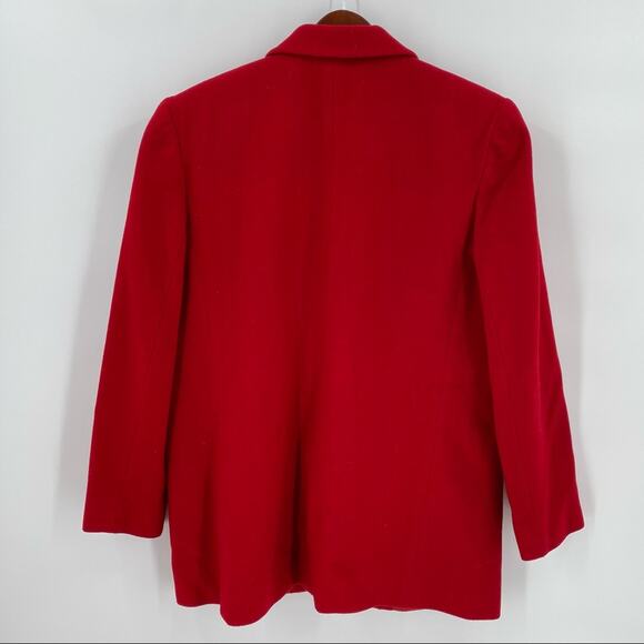 Red wool cashmere coat womens size 12 made in Moldova vintage - Picture 7 of 9